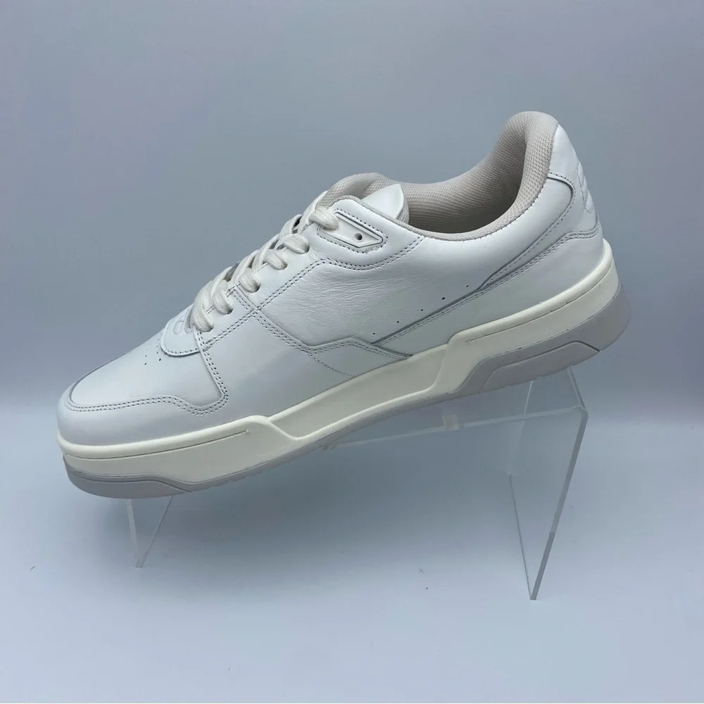 NWT. Zara Men's White Leather Uniform Sneakers. Size 8, 9, 13.